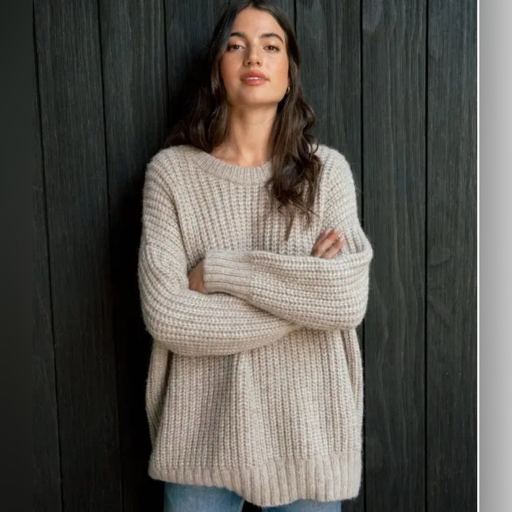 Jenni Kayne Fisherman Cocoon Crew Neck Sweater